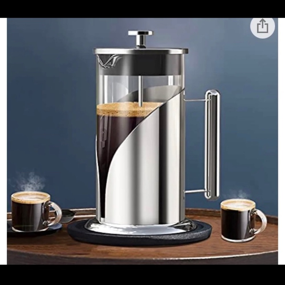 French Press Coffee Maker 34 Oz Large Stainless Steel